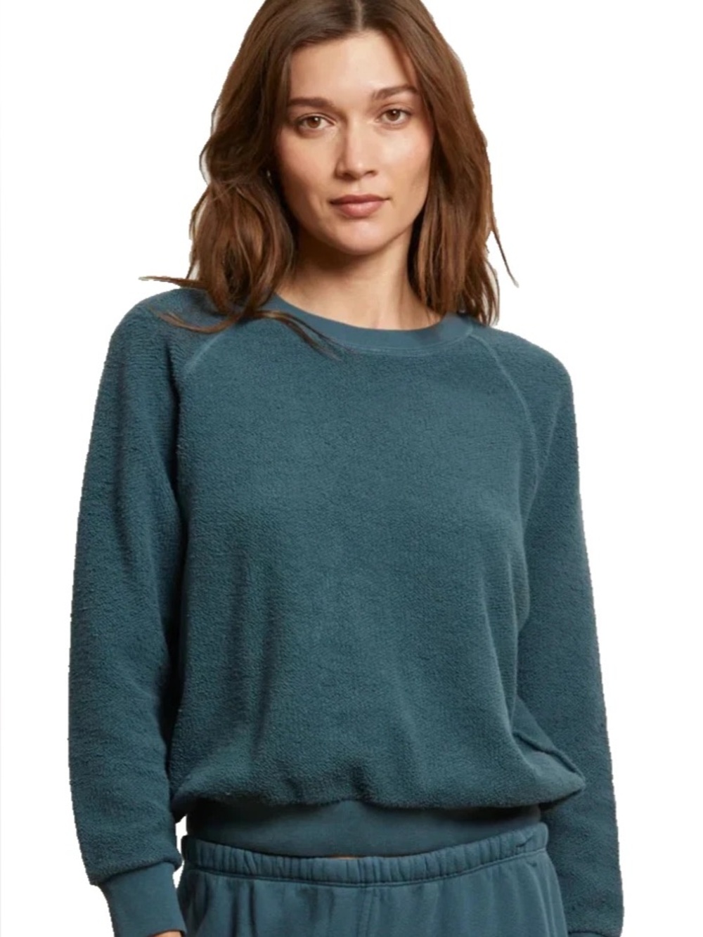 NWT Perfectwhitetee Ziggy Reverse Fleece Sweatshirt Slate Women's Small $138.